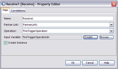 image:Image shows the Receive1 Property Editor