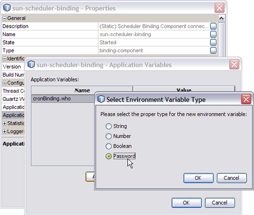 image:Image shows the Scheduler runtime properties editor as described in context