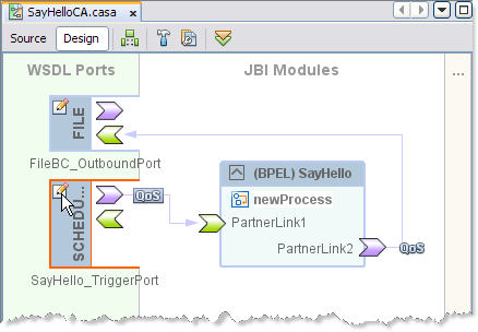 image:Image shows the cloned Scheduler port in the CASA Editor