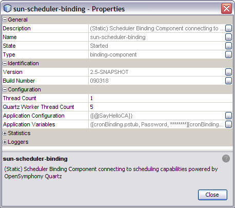image:Image shows the Scheduler Binding Properties Editor