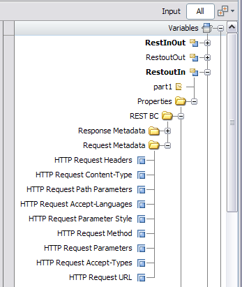 image:Figure shows the normalized message properties for a REST request.