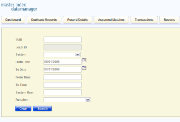 image:Figure shows the Audit Log search page.