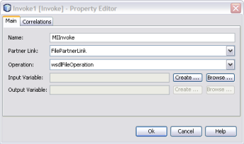 image:Figure shows the Property Editor for an Invoke activity.