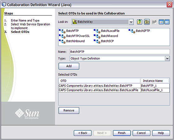 image:Image shows the Collaboration Definition Wizard (Java) as described in context