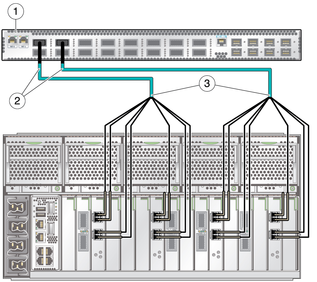image:Graphic showing an example connection to the 10 GbE client                                     access network.