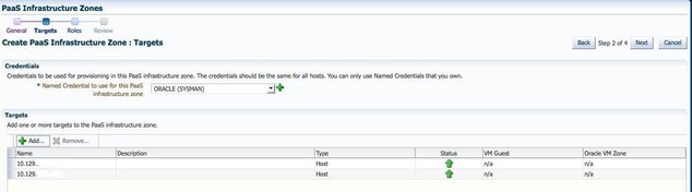 image:Create PaaS Infrastructure add named credentials window.