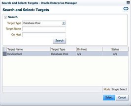 image:Select service template database window.