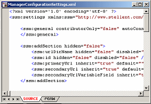 Manager Configuration File Settings in Source View