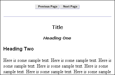The Adagio CSS sample Classic HTML Conversion template