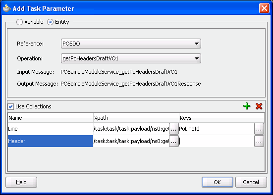 Add Task Parameter: Define Collection