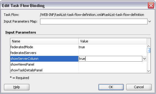 Edit Task Flow Binding Dialog