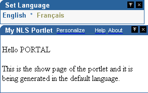 Shows portlet in English.