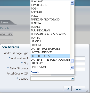 inputComboboxListOfValues dropdown list.