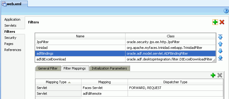 Illustrates Filter mapping properties.