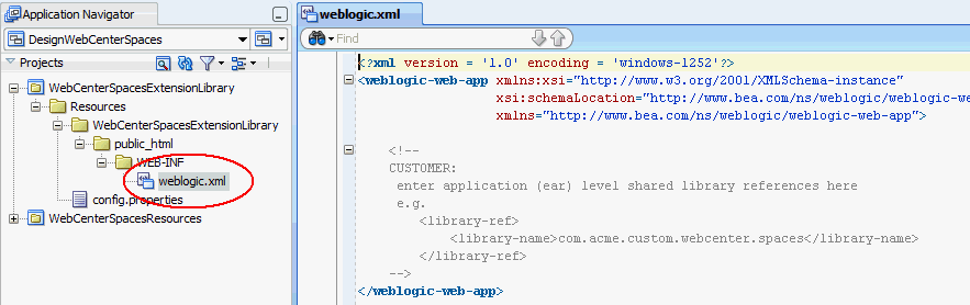 Out-of-the-box weblogic.xml