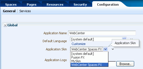 Applying a Skin to WebCenter Spaces
