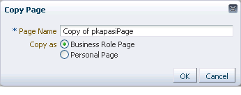 Copy Page dialog