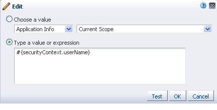 Text box under Type a value or expression