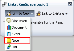 Linking a Discussion Topic to a New Note