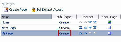 Creating a Sub Page