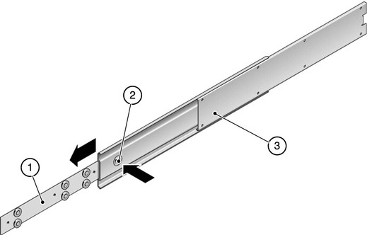 image:Figure showing slide assembly and release button.