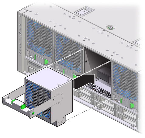 image:The illustration shows removing the fan module.