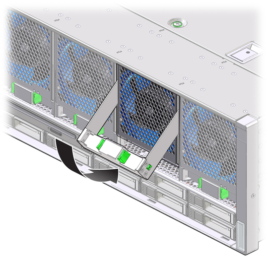 image:The illustration shows removing the fan module.