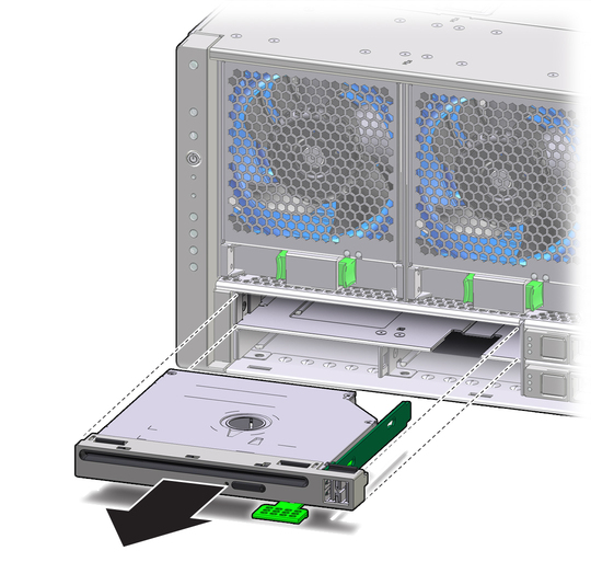 image:The illustration shows removing the DVD drive.