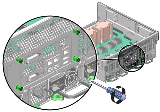 image:The illustration shows installing the motherboard.