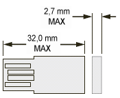 Illustration représentant les dimensions physiques du lecteur flash USB pris en charge.