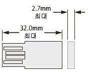 지원되는 USB 플래시 드라이브 물리적 치수를 보여 주는 그래픽