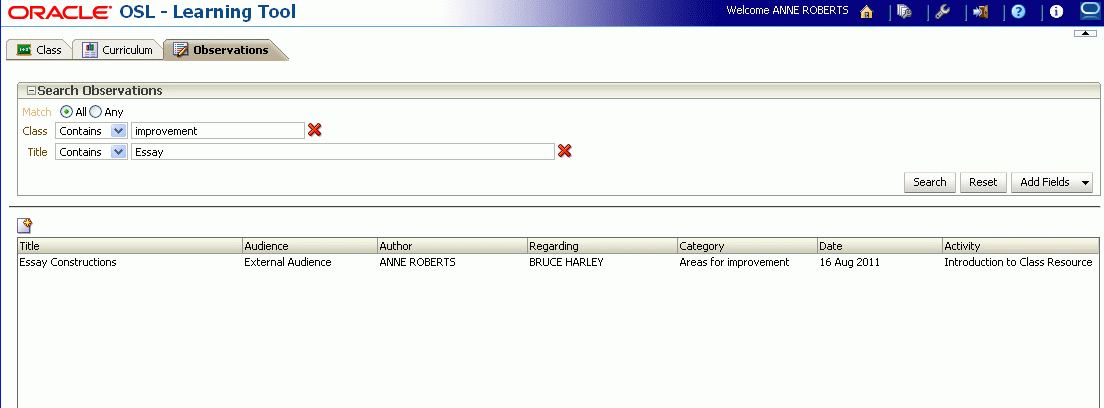 Defining a New Search Criteria