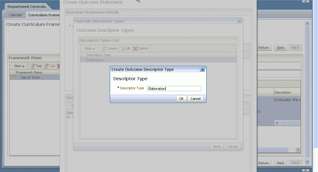 Creating an Outcome Descriptor Type