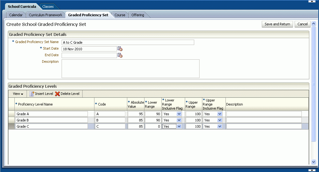 Creating a School Graded Proficiency Set
