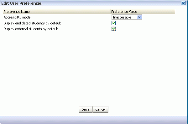 LT User Preference Dialog
