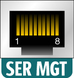 image:Figure showing the pinouts on the serial management port.