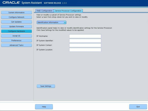 image:This figure shows the Identification Information screen.