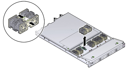 image:Graphic showing removal of a fan module.