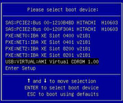 image:Graphic showing the Please Select Boot Device Menu.
