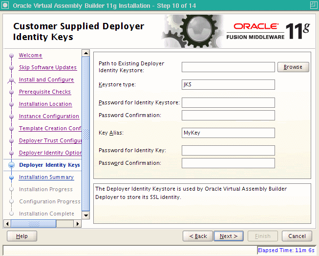 Customer Supplied Deployer Identity Keys page Customer Supplied Deployer Identity Keys page