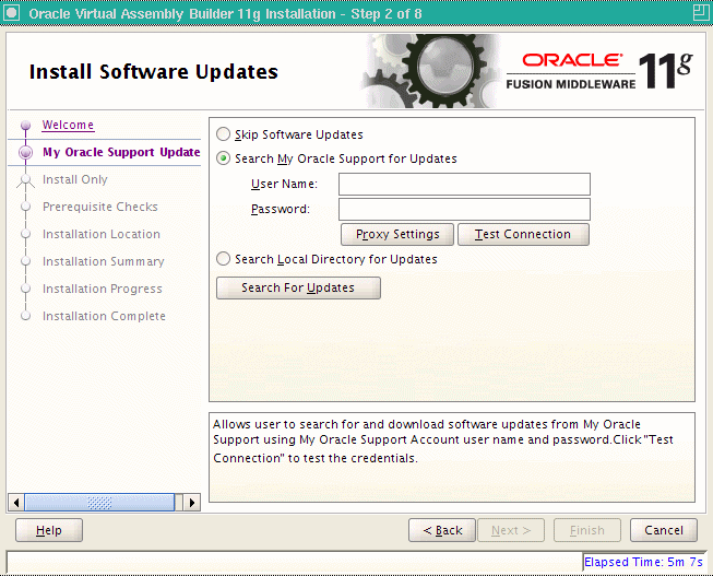 Software Updates page