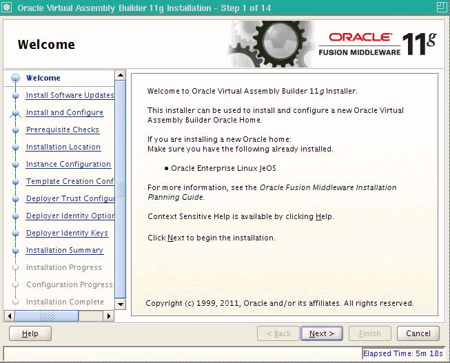 Installation Welcome page