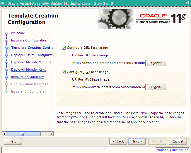 Template configuration page Template configuration page