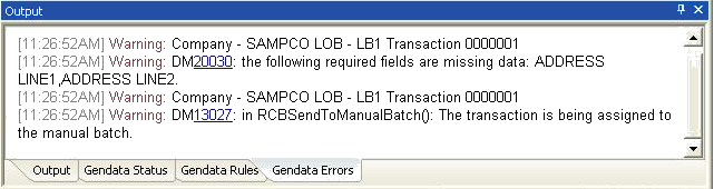 GenData Errors