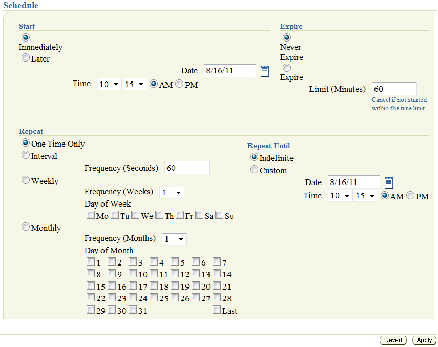 Schedule Commands