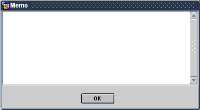 The memo data entry window