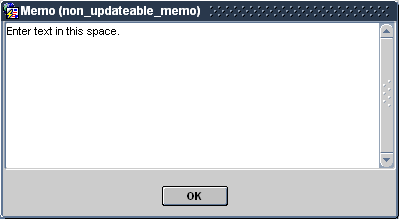 memo data entry window example memo data entry window example