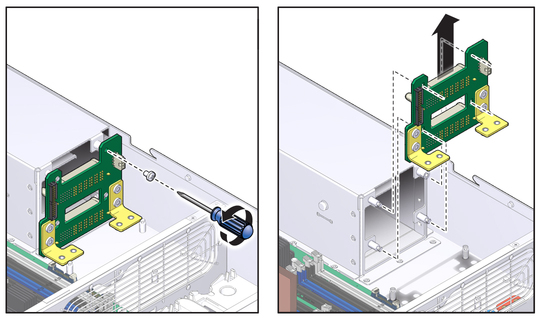 image:Figure showing the removal of a power supply backplane.