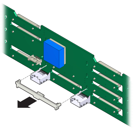 image:Figure showing a backplane retention bracket being removed.