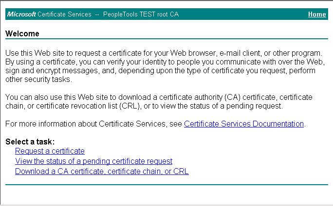 Download a CA certificate